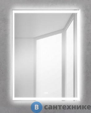 картинка Зеркало BelBagno SPC-GRT-600-800-LED-BTN с встроенным светильником и кнопочным выключателем (600x30x800)