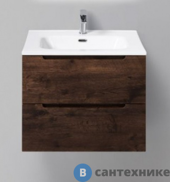 картинка Тумба под раковину BelBagno 61 см ETNA39-600/390-2C-SO-RW-P подвесная с двумя выкатными ящиками, Rovere Moro