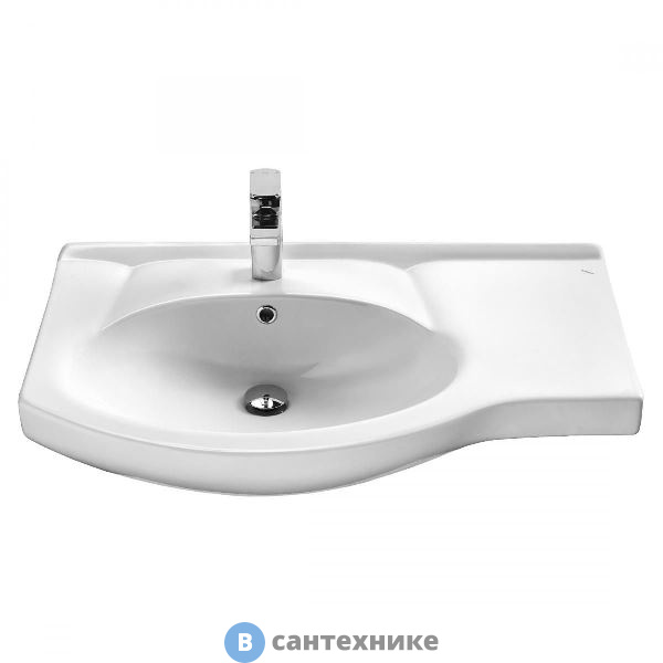 Умывальник Santek Коралл 83 см мебельный белый с отверстием (Правый по крылу) /1WH110228/