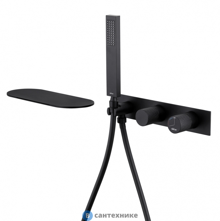 Смеситель ABBER Rund AF8731B для ванны скрытого монтажа, черный матовый