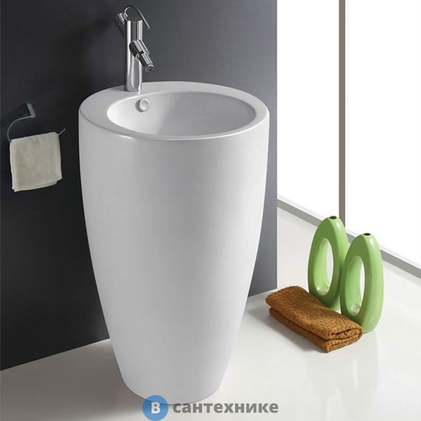 Раковина WELTWASSER LEERBACH 4949 GL-WT напольная, белая глянец