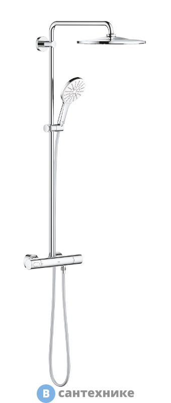 Душевая стойка Grohe 26648LS0 Rainshower 310 SmartActive с термостатом (белая луна)