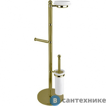 картинка Стойка Cezares OLIMP-WCS-02-M напольная c держателем туалетной бумаги, щёткой для унитаза и держателем для освежителя воздуха, Бронза