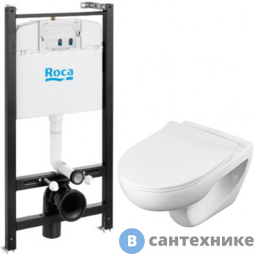 картинка Унитаз с инсталляцией Roca VICTORIA 893105010 (+сиденье), без клавиши