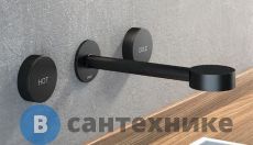 Смеситель CISAL Slim для раковины на 3 отверстия из стены, излив 185-200 мм, внешняя часть, чёрный матовый (SM01351040), без внутренней части