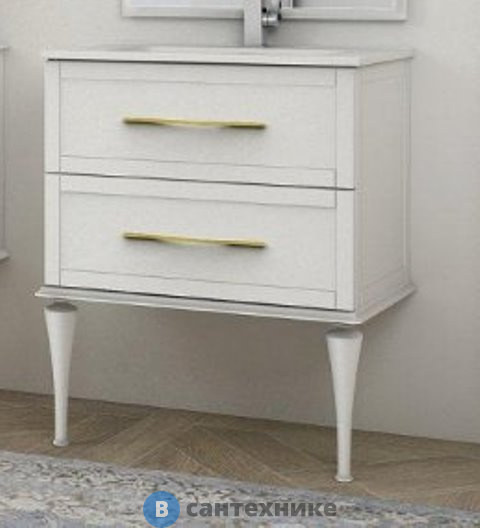 Тумба под раковину Cezares TIFFANY 54945 подвесная с двумя выдвижными ящиками Bianco opaco (60x46x55)