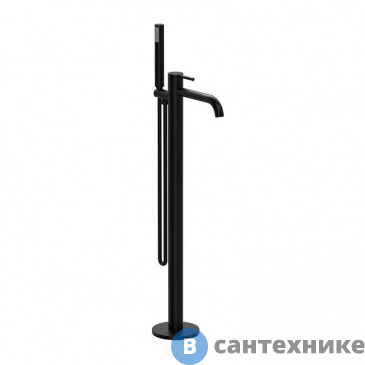 картинка Смеситель Vincea Desire VTF-1DMB для ванны напольный, однорычажный, с регулятором давления, черный