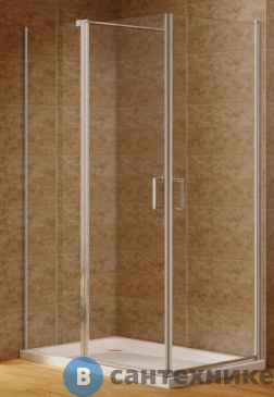 картинка Душевой уголок Aquanet Cinetic 120х80, прозрачное стекло (AE12-N-120H190U-CT + AE12-N-80H190U-CT) (254237), без поддона