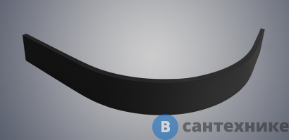 картинка Экран WELTWASSER SKR100-BL Размер 980х980х100 мм. Полукруглый AL для поддона 1000х1000, цвет черный.