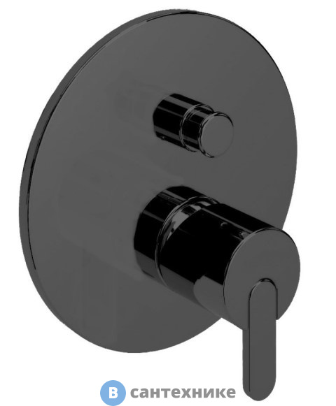 Смеситель Cezares LEAF-VDIM-NOP встраиваемый, однорычажный на 2 выхода, чёрный матовый