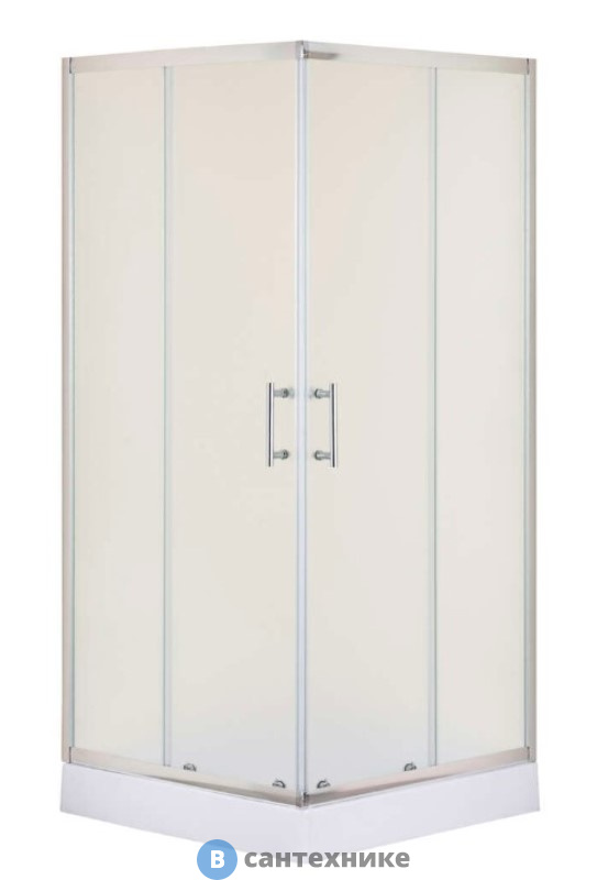 Душевой уголок Taliente TA-09092-1MP квадрат, мат. стекло 6 мм, хром профиль 90*90*195 см, без поддона