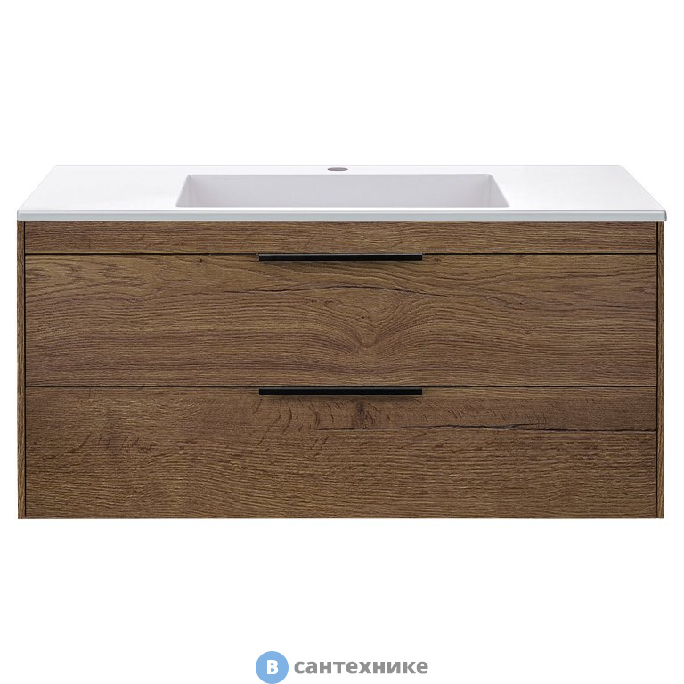 Тумба под раковину Vincea Chiara 2D 1000 подвесная, 2 выкатных ящика soft-close, T.Oak (VMC-2C2100TO)