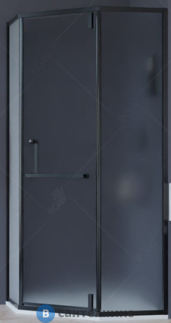 Душевой уголок RGW HO-084B чёрный/сатинат/8 мм 100*100*195 (350608400-24) без поддона