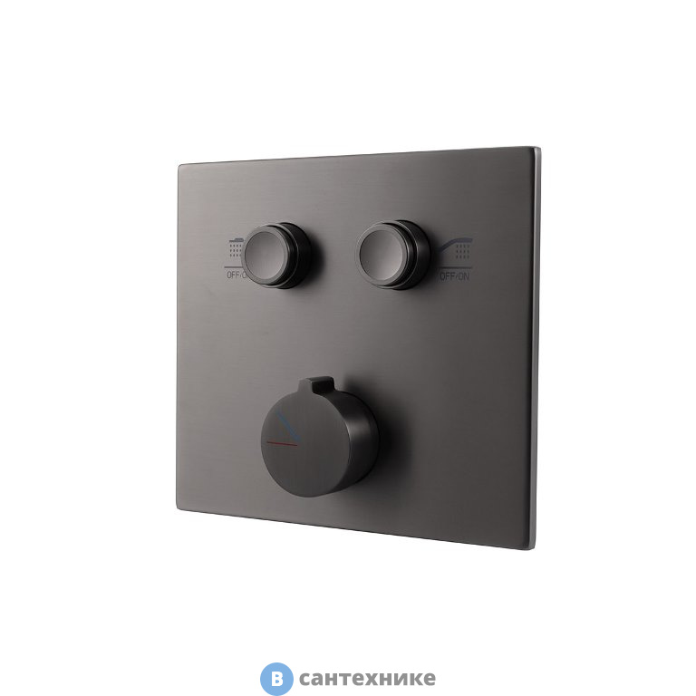 Встраиваемый смеситель Vincea VSCV-421GM для душа двухфункциональный, вороненая сталь (VSCV-421GM)