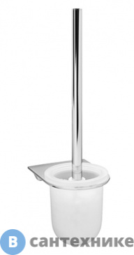 картинка Щетка для унитаза WasserKRAFT Kammel K-8327 подвесная металл, хромоникелевое покрытие, матовое стекло