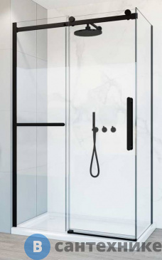 картинка Душевой уголок Vincea Como Soft VSR-1CS1012CLB, 1200*1000, черный, стекло прозрачное, без поддона