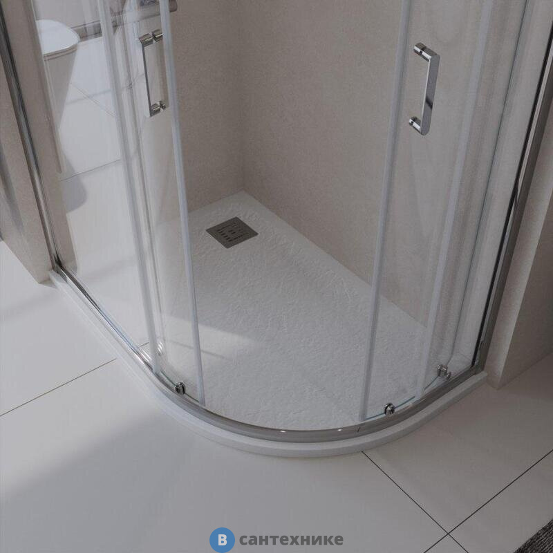 Душевой поддон BelBagno TRAY-MR-UNO-RH-120/80-550-35-W-L-BO из искусственного мрамора, с сифоном с белой матовой декоративной накладкой