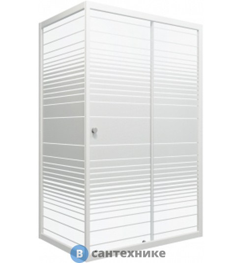 Душевая шторка Тритон Фьюжн 100*80 прямоуг., Белый, Полосы (DK261)