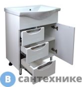 Тумба Loranto Стиль- 60/3 (600*840*460) с раковиной Basic 60 (7060) (CS00070537)