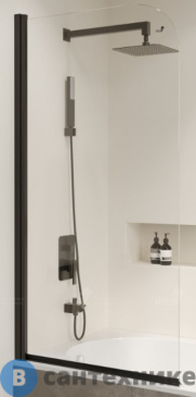 картинка Шторка на ванну RGW SC-109B чёрный/Прозрачное/6 мм 60*150 (411110906-14)