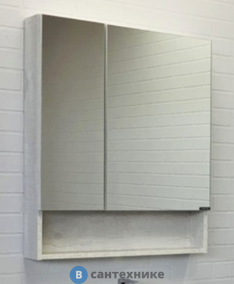 Зеркало-шкаф Comforty Никосия-70 дуб белый