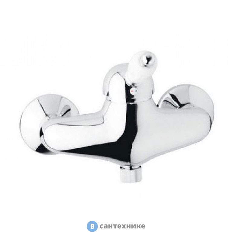 Смеситель Cezares ELITE-DM-01-Bi для душа однорычажный, хром, ручка белая