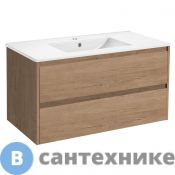 Тумба под раковину Vincea Gio 1000 подвесная, 2 выкатных ящика soft-close, N.Oak (VMC-2G100NO)