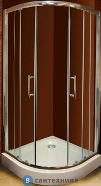 Душевой уголок Ravak Blix SET XP2CP4 - 90 блестящий + транспарент + поддон Ronda 90 PU + сифон RAVAK BASIC 90 (70508014)