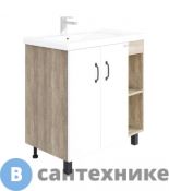 Тумба с раковиной Onika ТИМБЕР 80.10 белый мат./ дуб сонома (правое крыло) (108045)