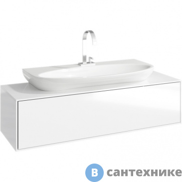 картинка Тумба под раковину Aqwella GENESIS 120 GEN0112W (подвесная, белый глянец)