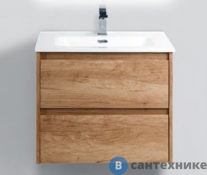 картинка Тумба под раковину BelBagno 61 см KRAFT-600-2C-SO-RNN подвесная с двумя выкатными ящиками, Rovere Nebrasca Nature