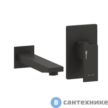 картинка Смеситель WasserKRAFT A20503 встраиваемый набор для раковины, чёрный Soft-touch