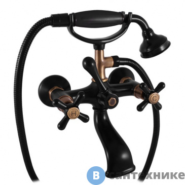 картинка Смеситель Slezak RAV MORAVA RETRO MK159.5/2CMATSM для ванны с душем бронза, чёрный матовый