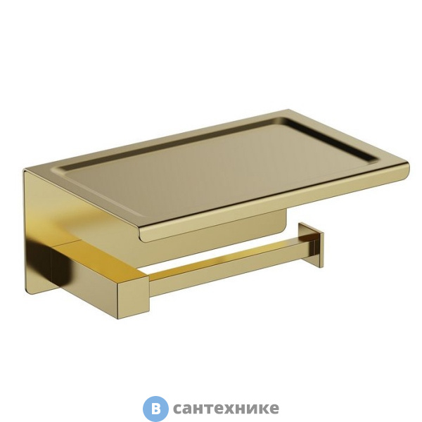 Бумагодержатель с полкой Timo Selene 17044/17 золото матовое