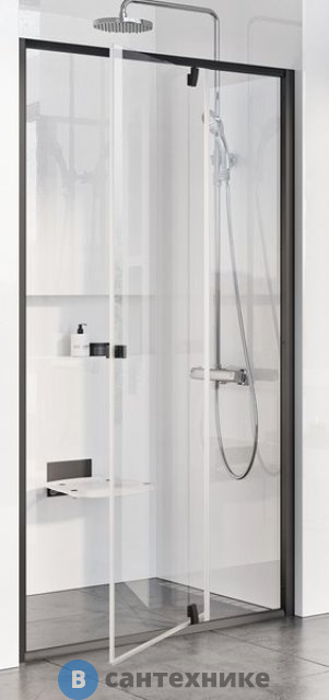 Душевая дверь Ravak PDOP2-110 чёрный + транспарент (03GD0300Z1)