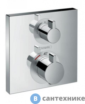 картинка Смеситель Hansgrohe 15712000 термостат с запорным вентилем, хр.