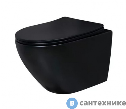 картинка Унитаз подвесной GID-ceramic Bm2198 чёрный матовый (490х370х370)