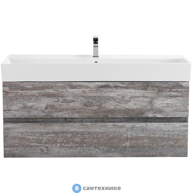 Тумба под раковину Cezares MOLVENO 46 подвесная с двумя выкатными ящиками, Legno Grigio, 1200x460x500, MOLVENO 46-120-2C-SO-LG