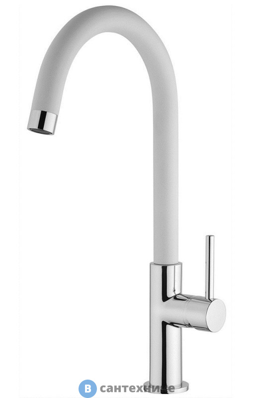 Смеситель Paini 78CR5722LSLMKM Sky для кухни, белый/хром