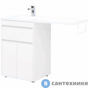 картинка Тумба с раковиной Aquanet Токио 120 L белый (напольная, 1 ящик, 2 дверцы) (239211)