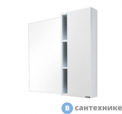 картинка Зеркало-шкаф Comforty Милан-90 белый глянец