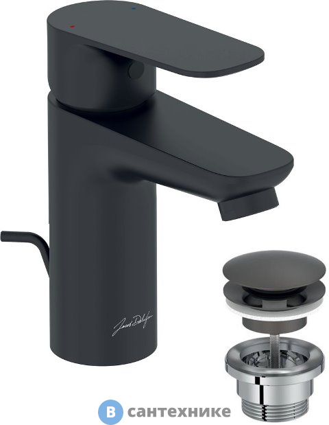 Смеситель Jacob Delafon OSCAR E29842-BL для раковины с д/к, матовый чёрный