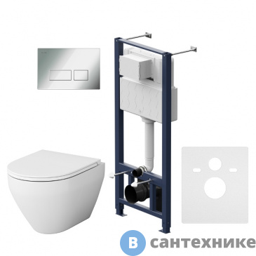 картинка Унитаз с инсталляцией AM.PM IS47051.701700 с клав. Pro S глянц хром, с сид. м/лифт