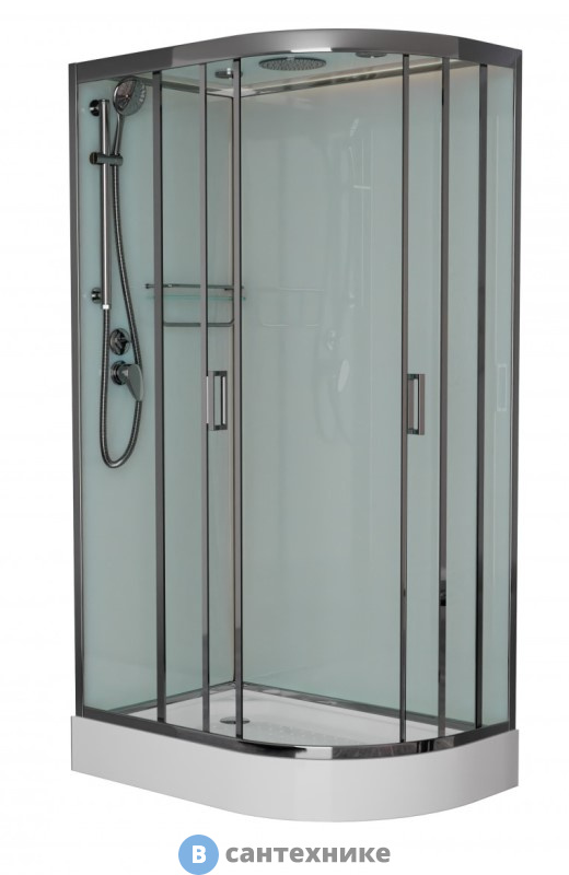 Душевая кабина Frank F412L М Brilliant левосторонняя низкий поддон матовое стекло