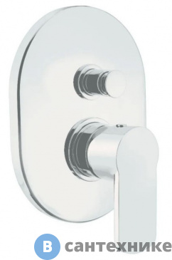 картинка Смеситель Cezares GLAM-VDIM-BIO встраиваемый однорычажный для душа с переключателем на 2 выхода, белый матовый