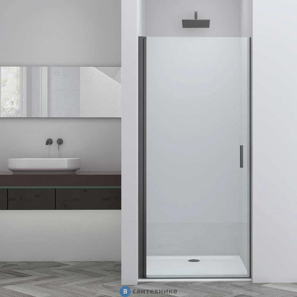 Душевая дверь Vincea Alpha VDP-3AL800CLGM , вороненая сталь, стекло прозрачное