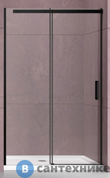 картинка Душевая дверь Vincea Dice VDS-4D150CLB, 1500, черный, стекло прозрачное