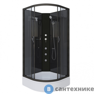 картинка Душевая кабина Niagara NG-6501-14BKG (900х900х2000) средний поддон, стекло тонированное