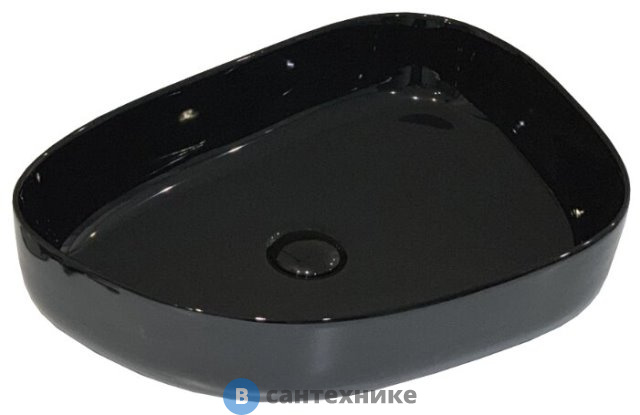 Раковина BelBagno BB1435-NERO (керамическая накладная, чёрная) 550x400x140