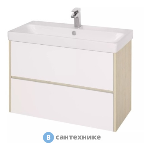 Тумба под раковину Акватон Сканди 90 Белый/Дуб Верона (1A251901SDB20)